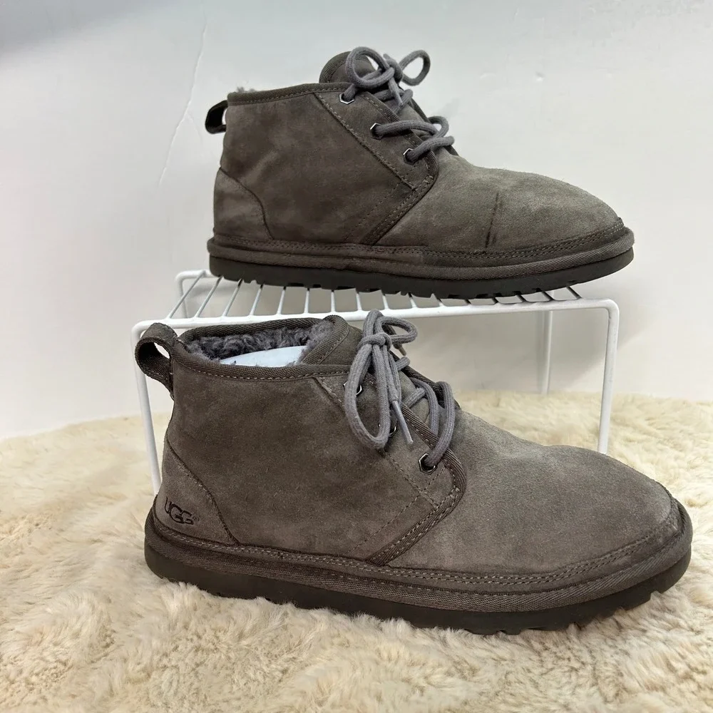 UGG Neumel Suede Chukka Boots Charcoal Grey Mens‎ 7 S/N 3236 Lace Up Boot